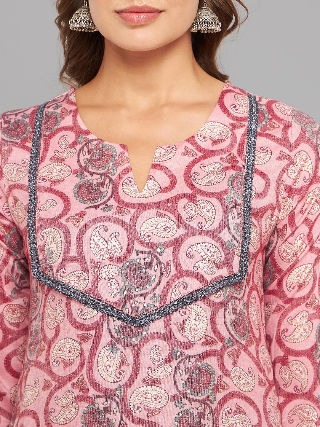 Women Pink Printed Straight Kurta - Kashyap Global Lifestyles LLP