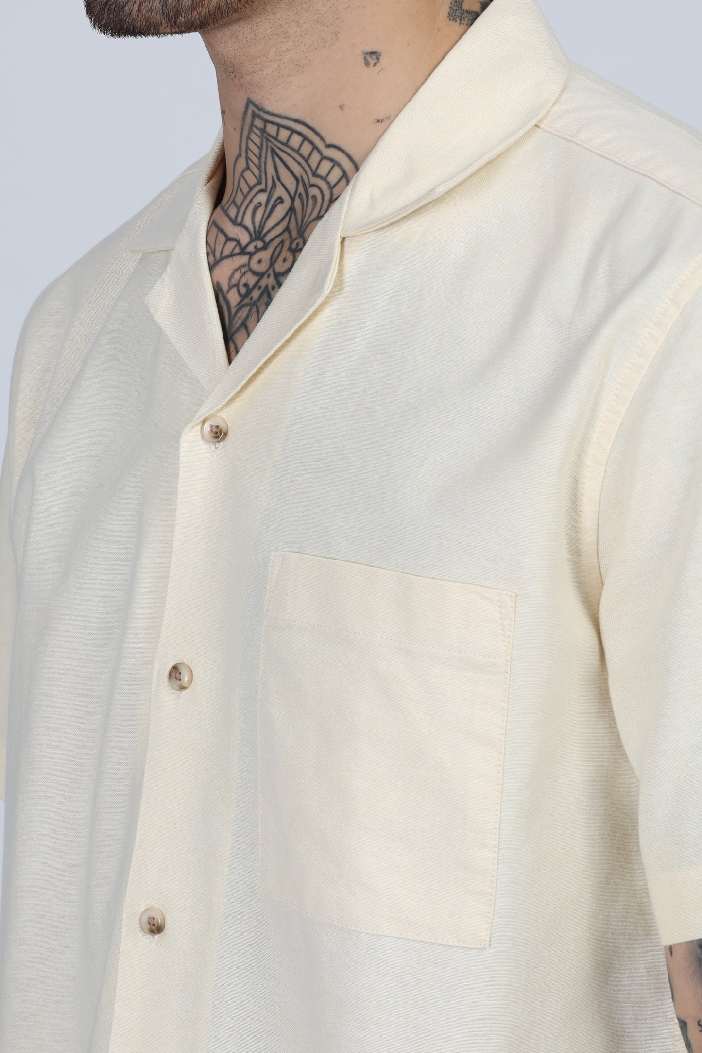 Uri Cuban Collar Yellow Oxford Shirt - Kashyap Global Lifestyles LLP