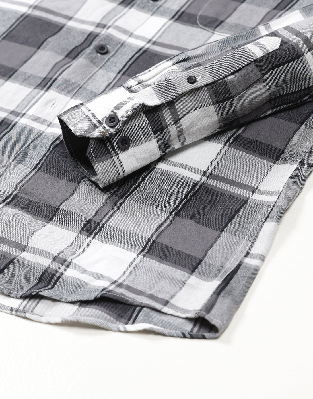 Men Black Checked Regular Fit Flannel Cotton Casual Shirt - Kashyap Global Lifestyles LLP