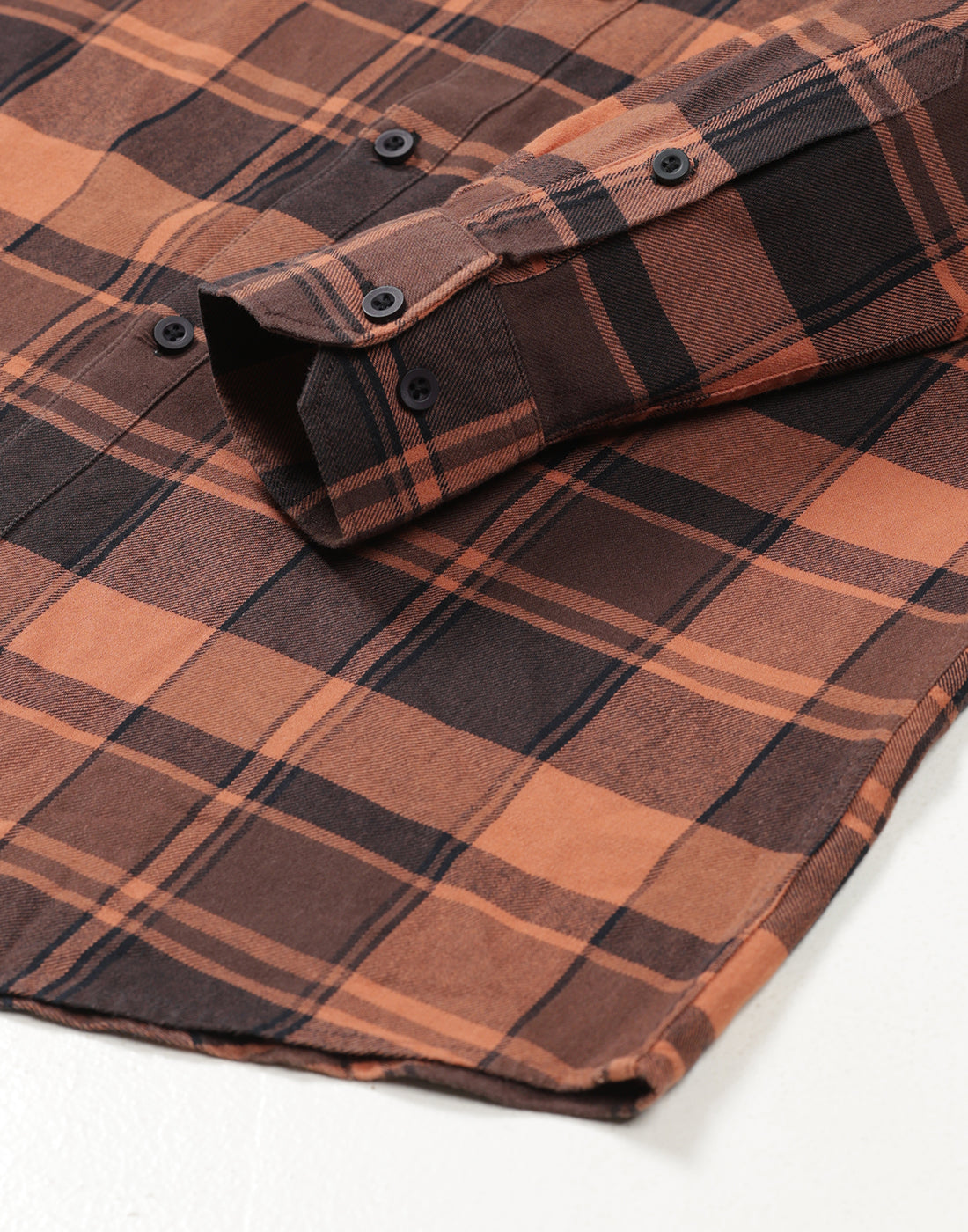 Men Orange Checked Regular Fit Flannel Cotton Casual Shirt - Kashyap Global Lifestyles LLP