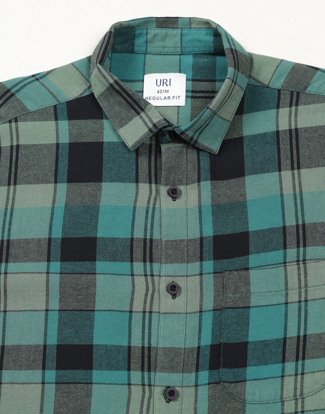Men Teal Checked Regular Fit Flannel Cotton Casual Shirt - Kashyap Global Lifestyles LLP
