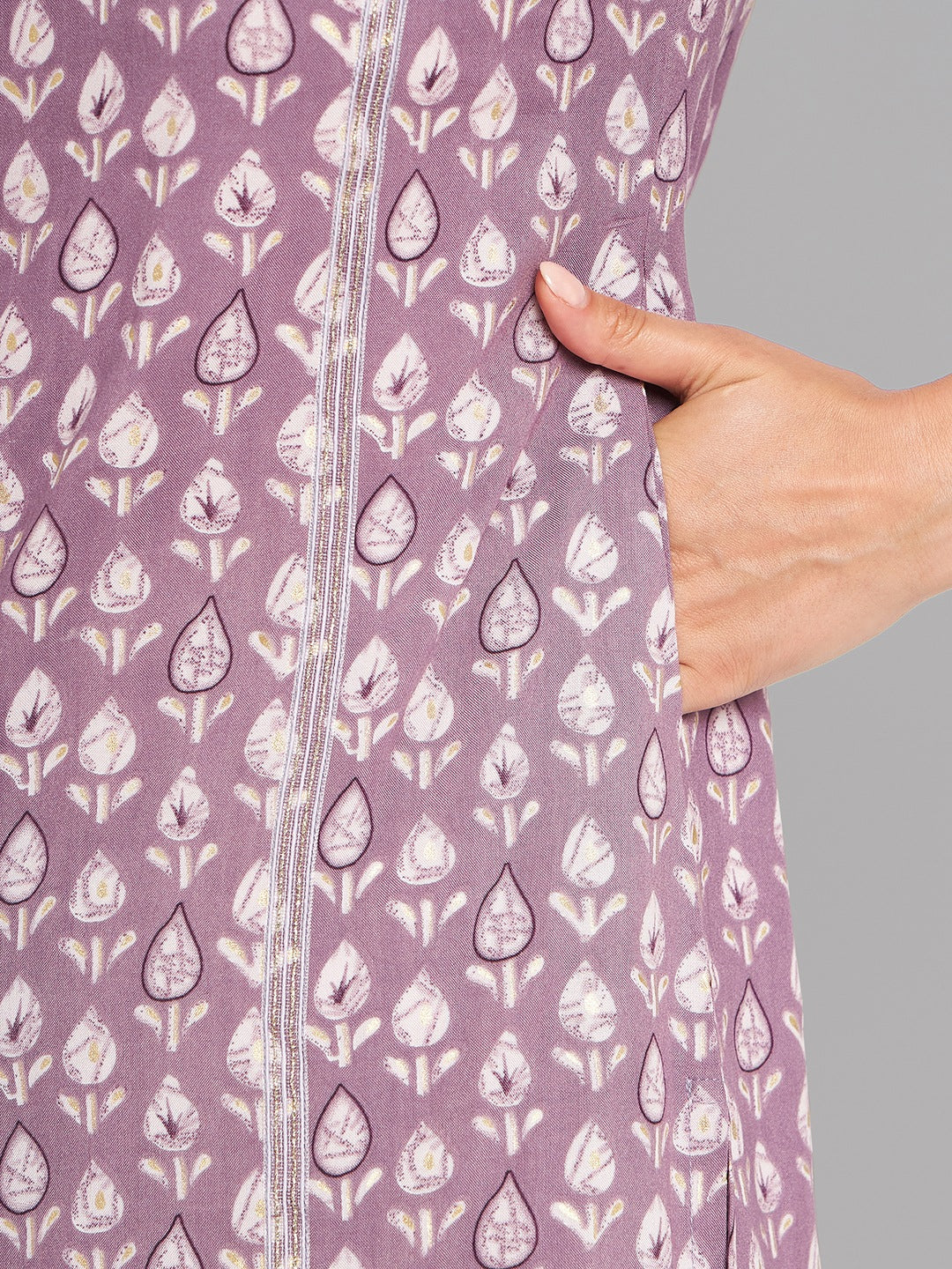 Women Lilac Printed Kurta - Kashyap Global Lifestyles LLP