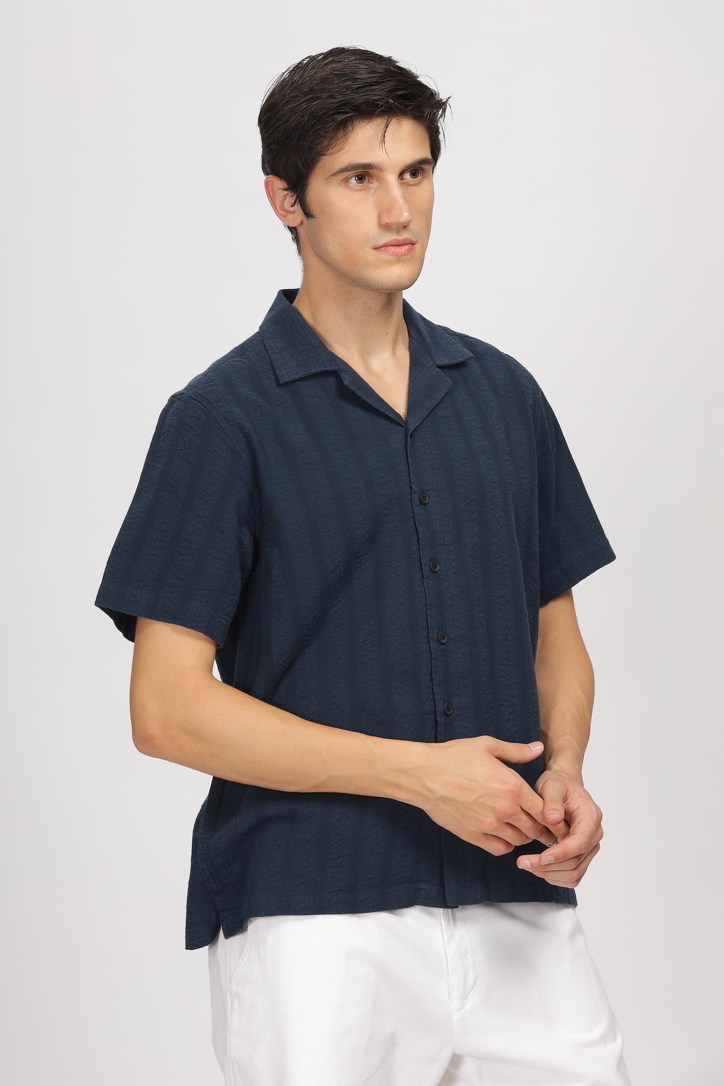 Uri Seersucker Striped Cotton Shirt - Kashyap Global Lifestyles LLP