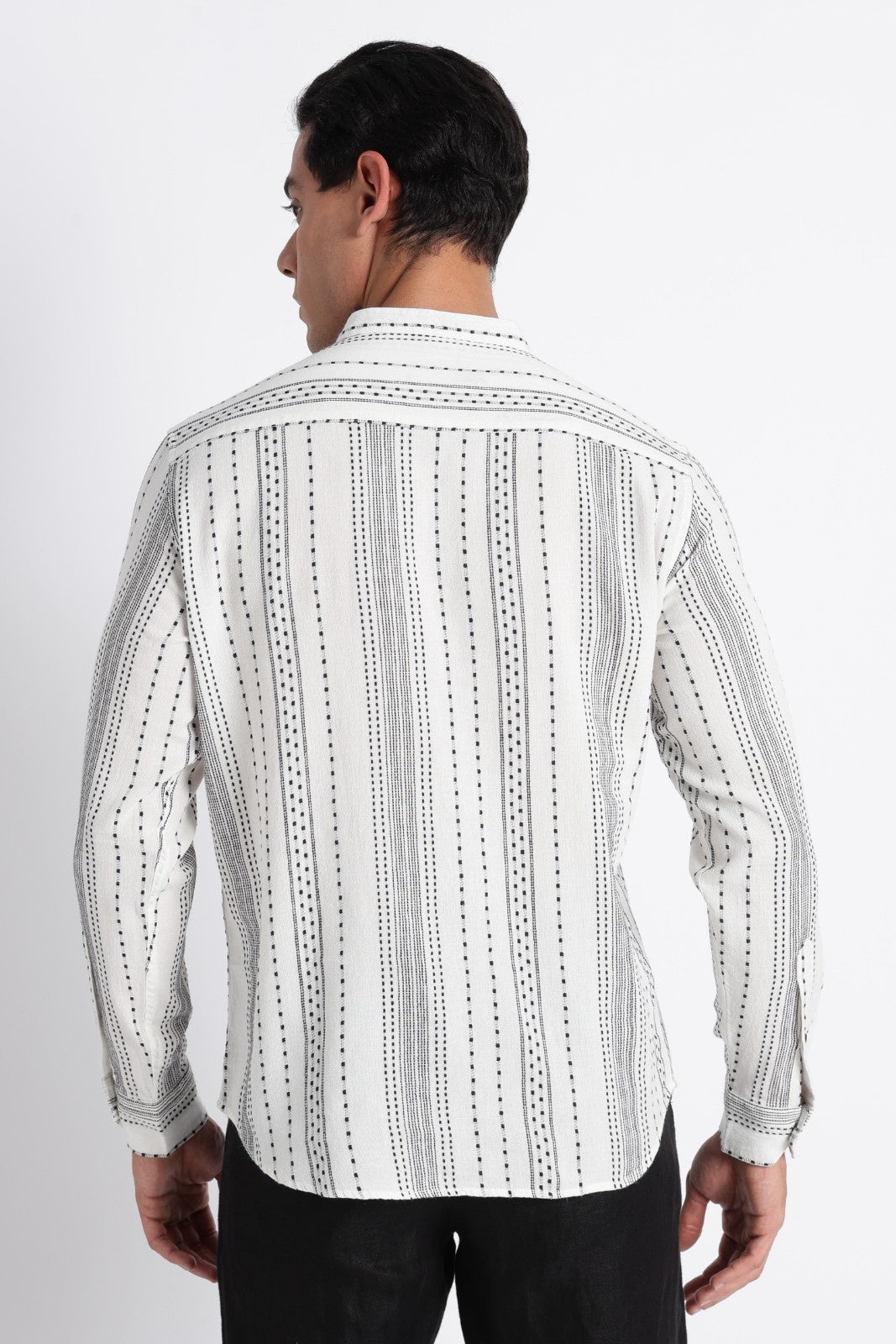 Snow White Dot Embossed Short Kurta