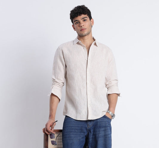 Natural Beige Linen Shirt
