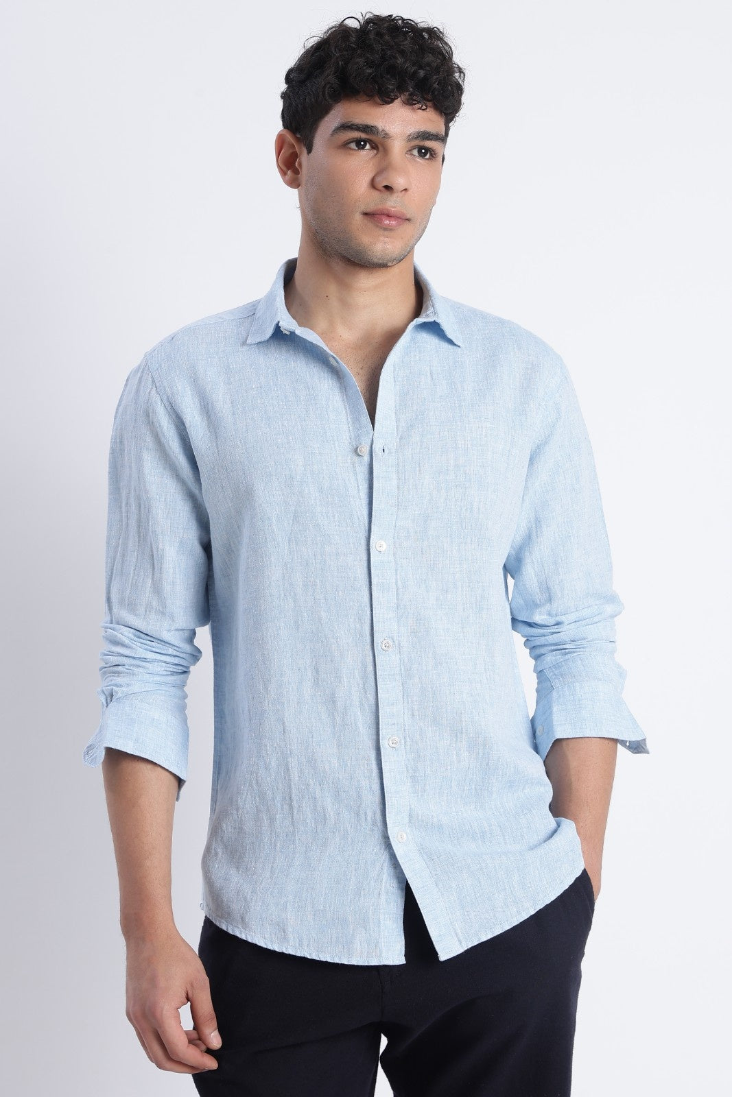 Sky Blue Linen Shirt