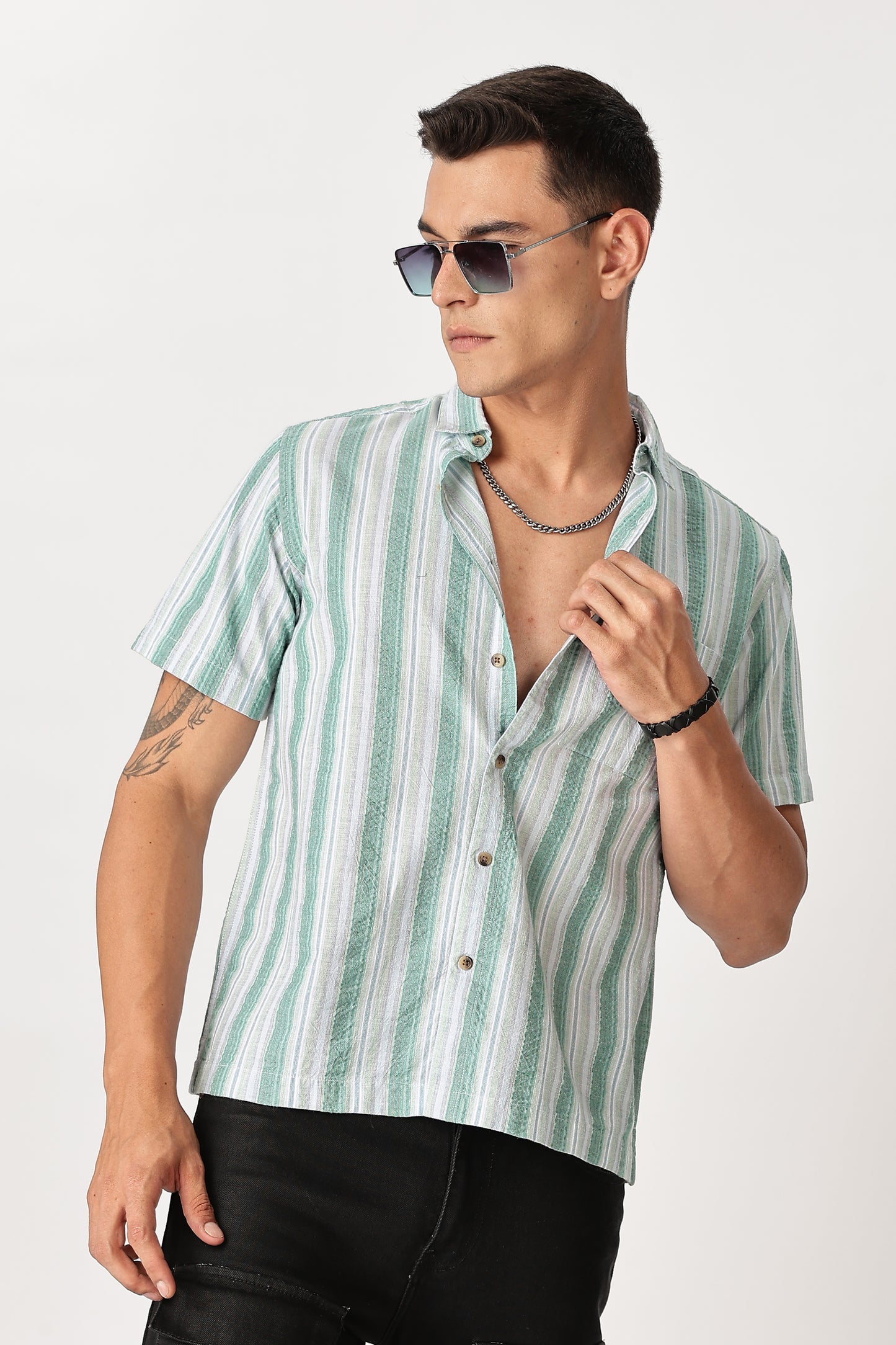 Uri Multicolor Seersucker Striped Shirt
