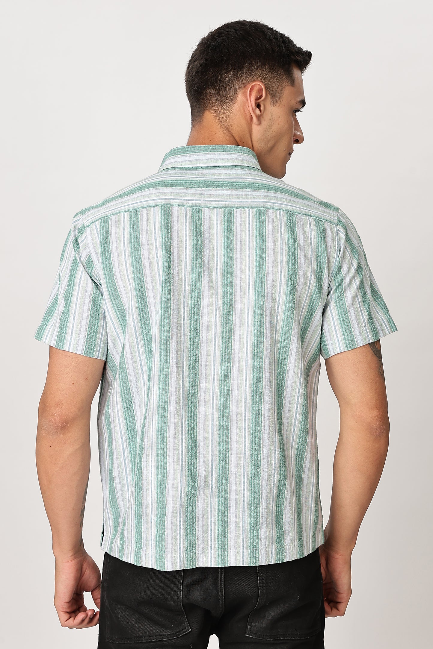 Uri Multicolor Seersucker Striped Shirt