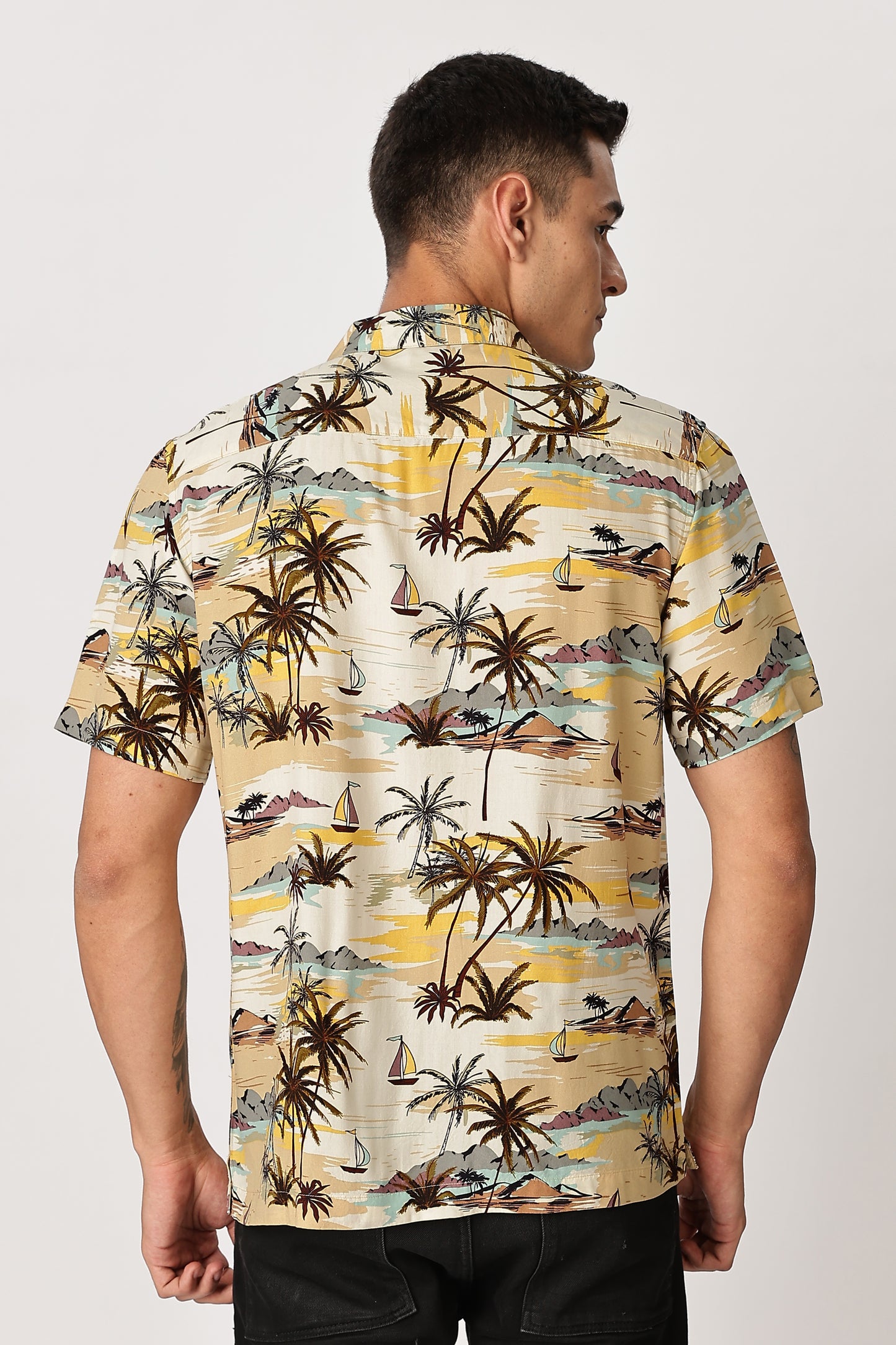 Uri Sunset Palm Print Shirt