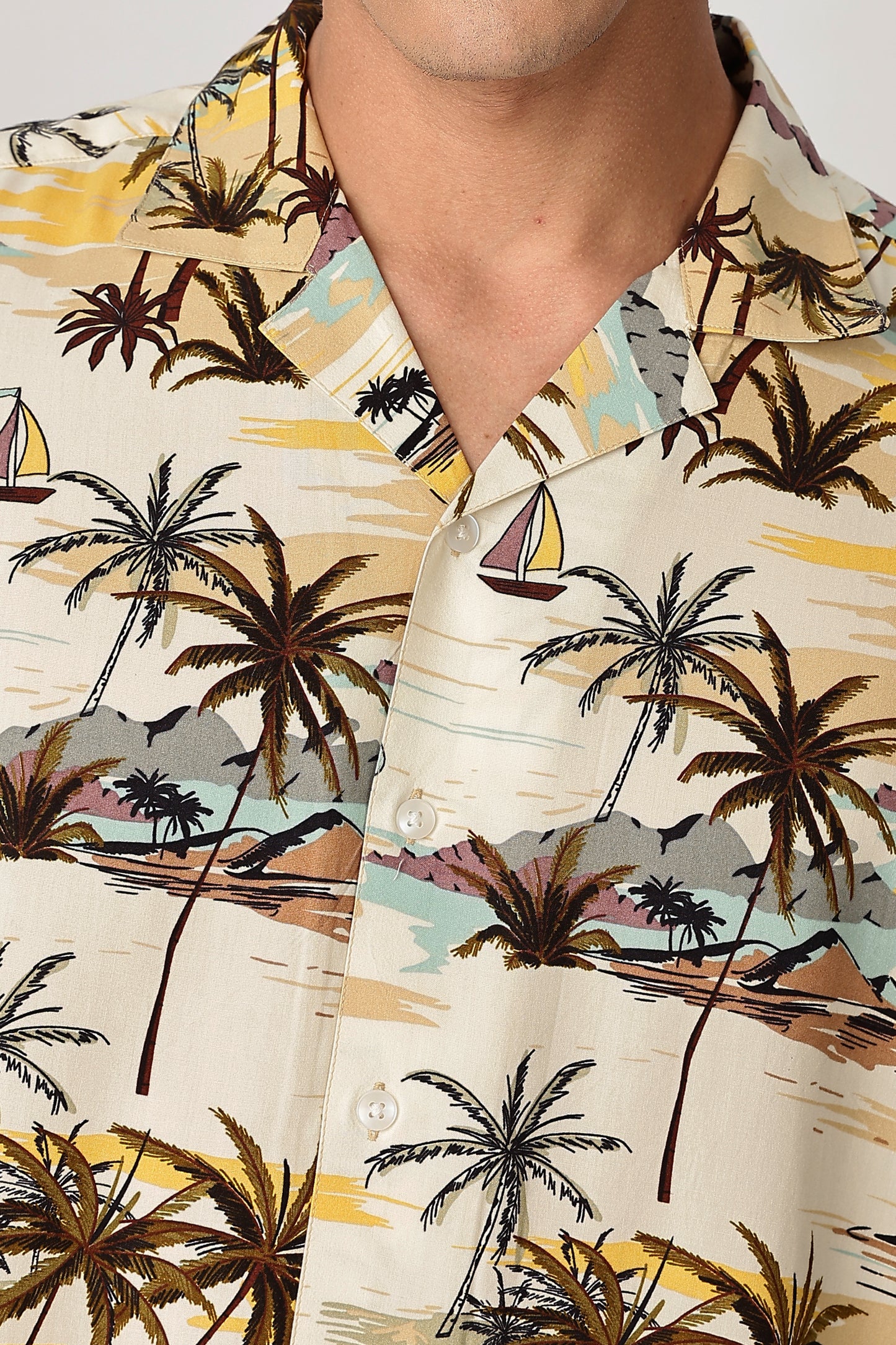 Uri Sunset Palm Print Shirt