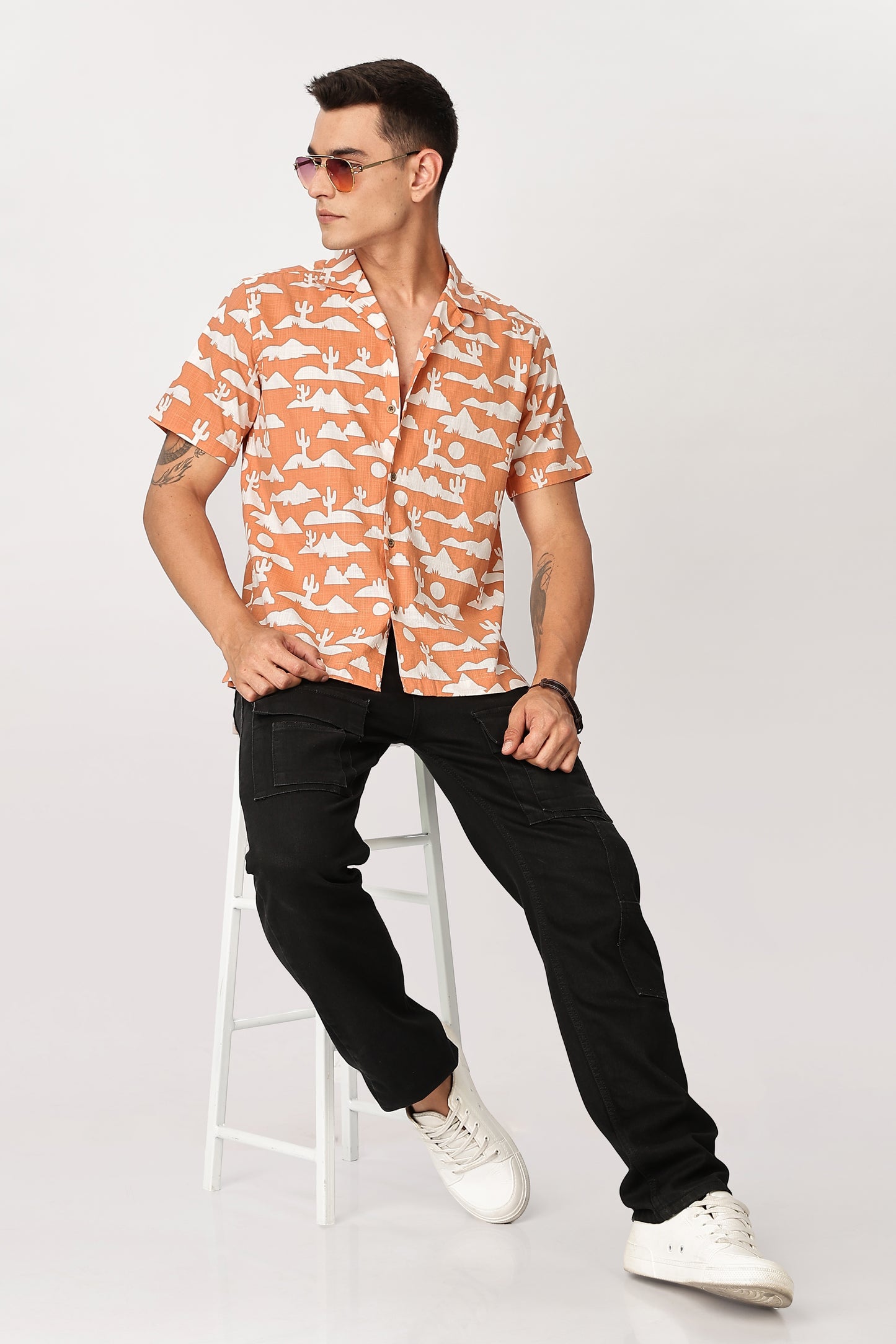Uri Desertscape Cuban Collar Shirt
