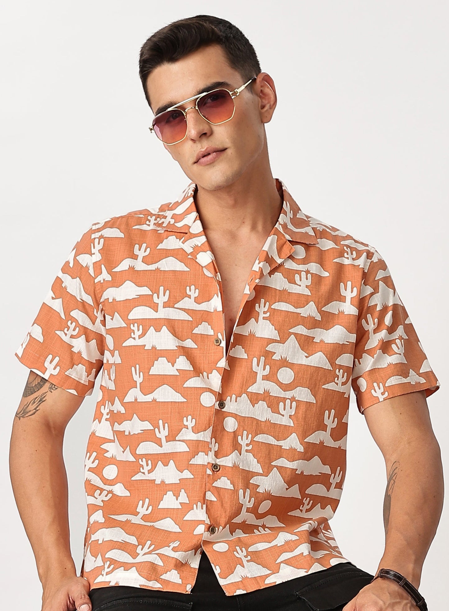 Uri Desertscape Cuban Collar Shirt