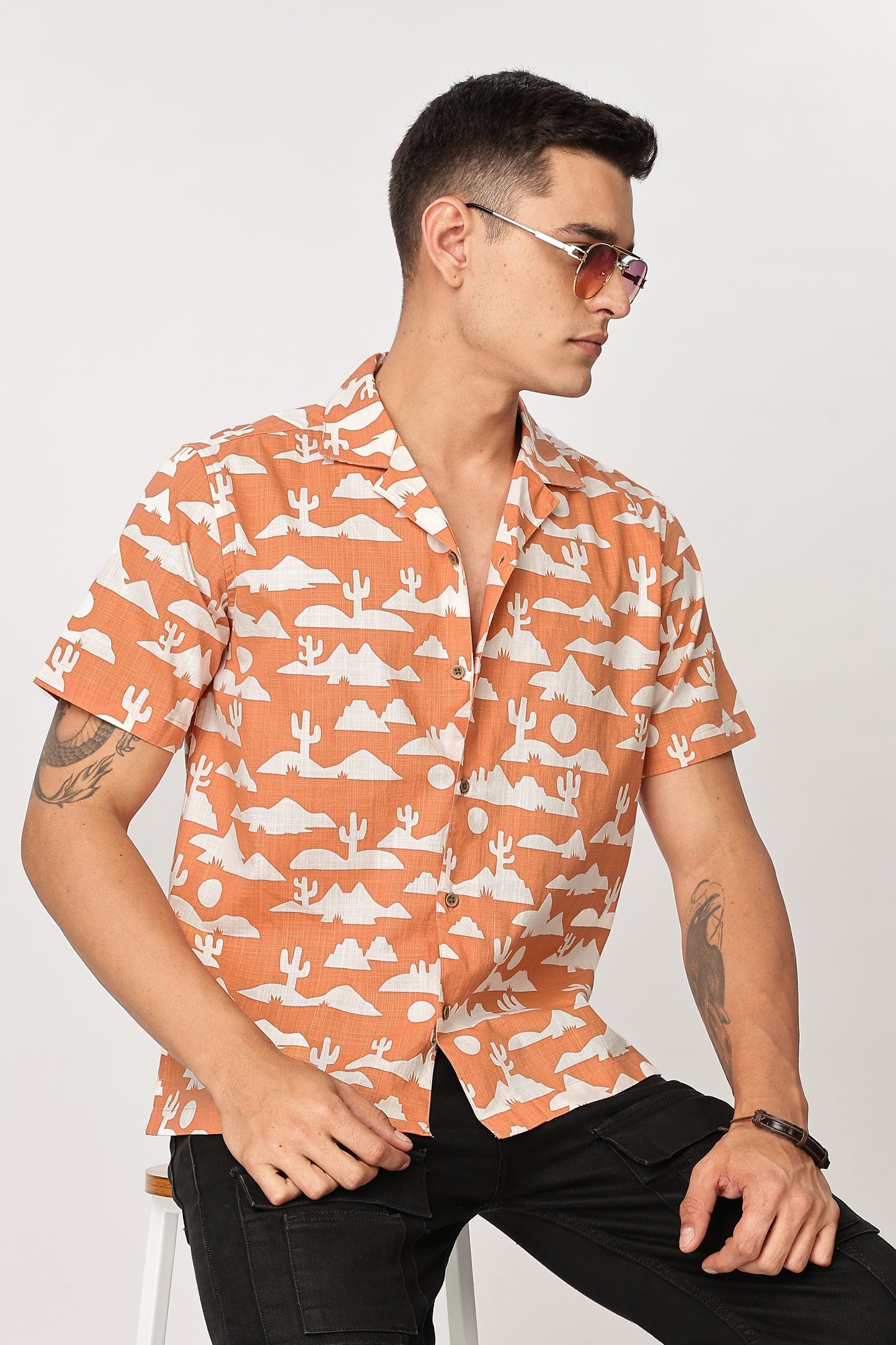 Uri Desertscape Cuban Collar Shirt