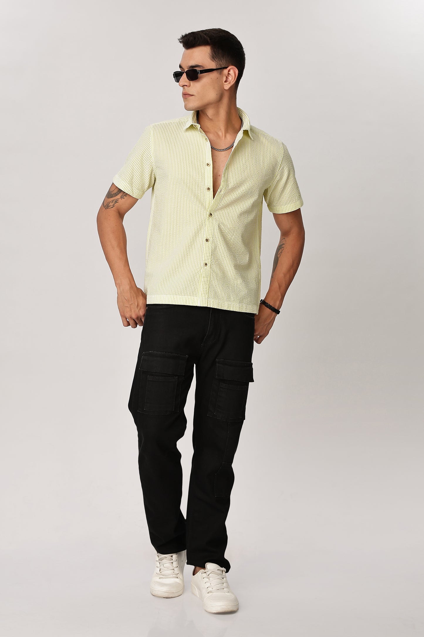Uri Butter Yellow Seersucker Shirt