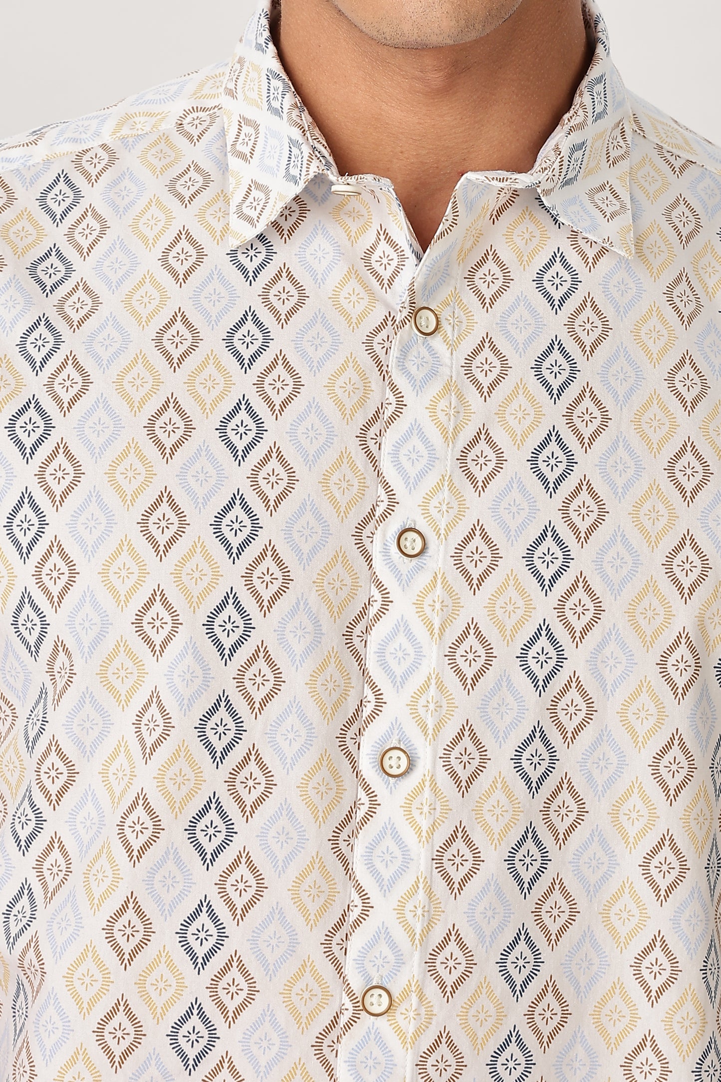 Uri Geometric Print Box Fit Shirt