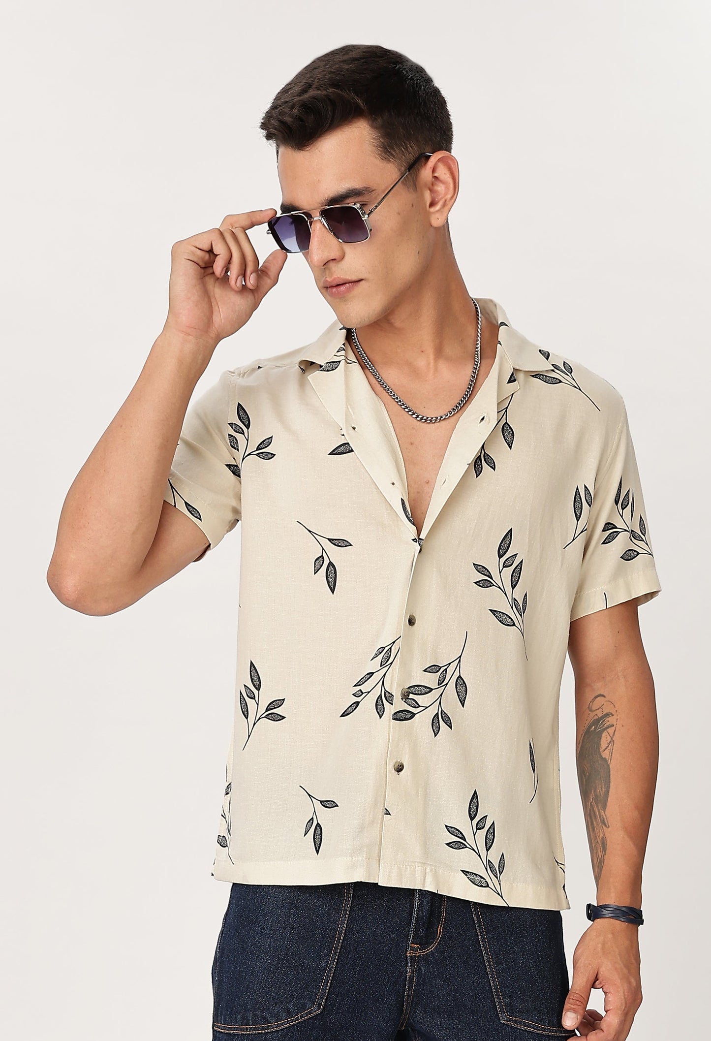 Uri Petals Printed Resort Collar Shirt
