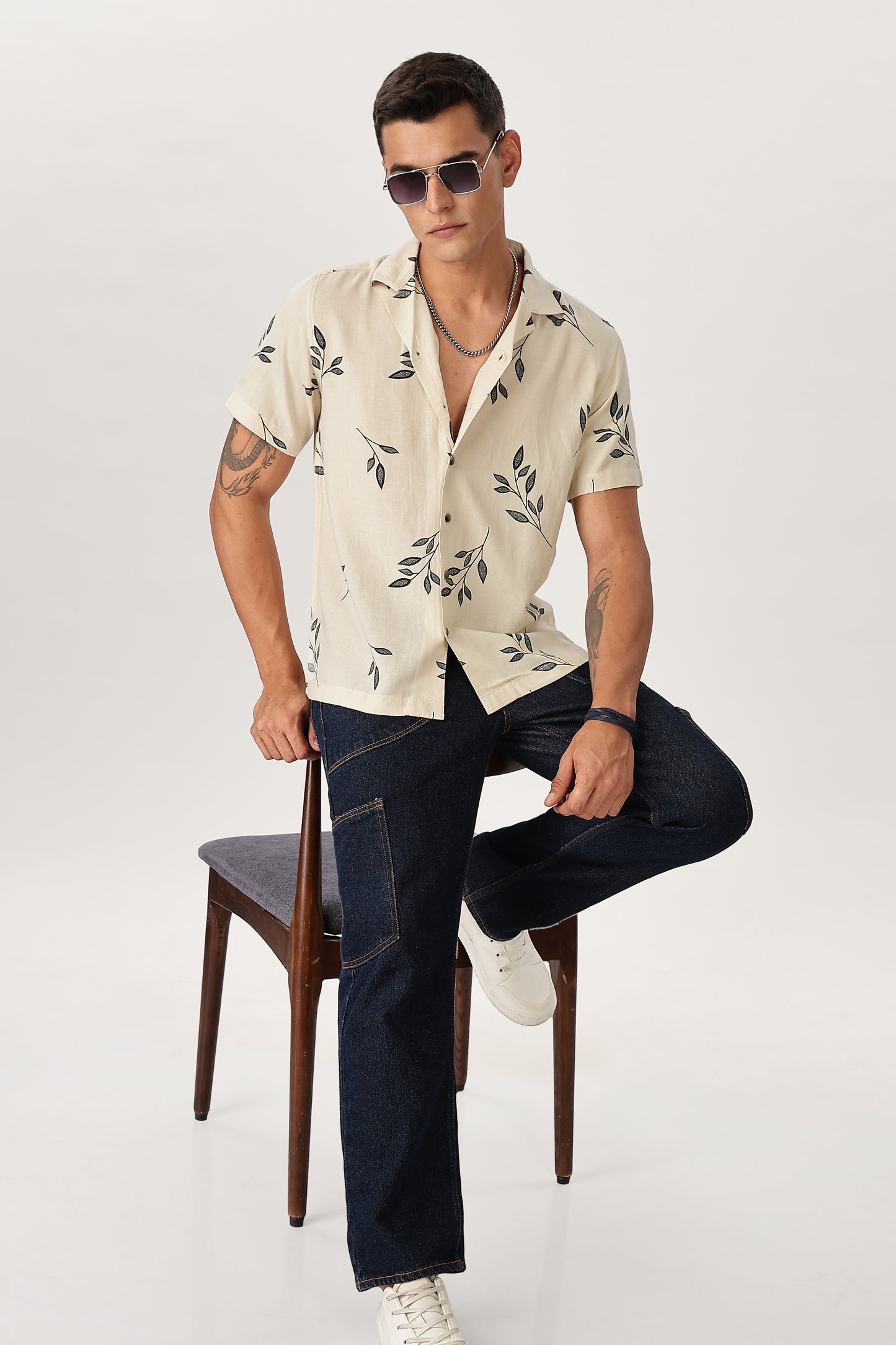 Uri Petals Printed Resort Collar Shirt