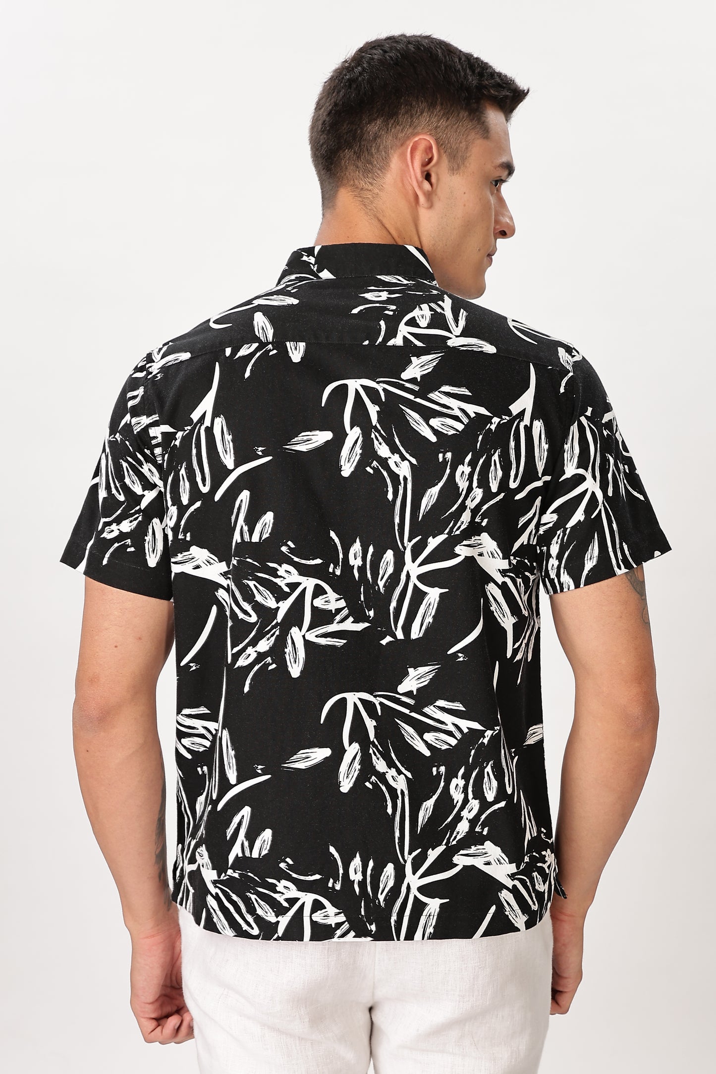 Uri Floral Sketch Black Shirt