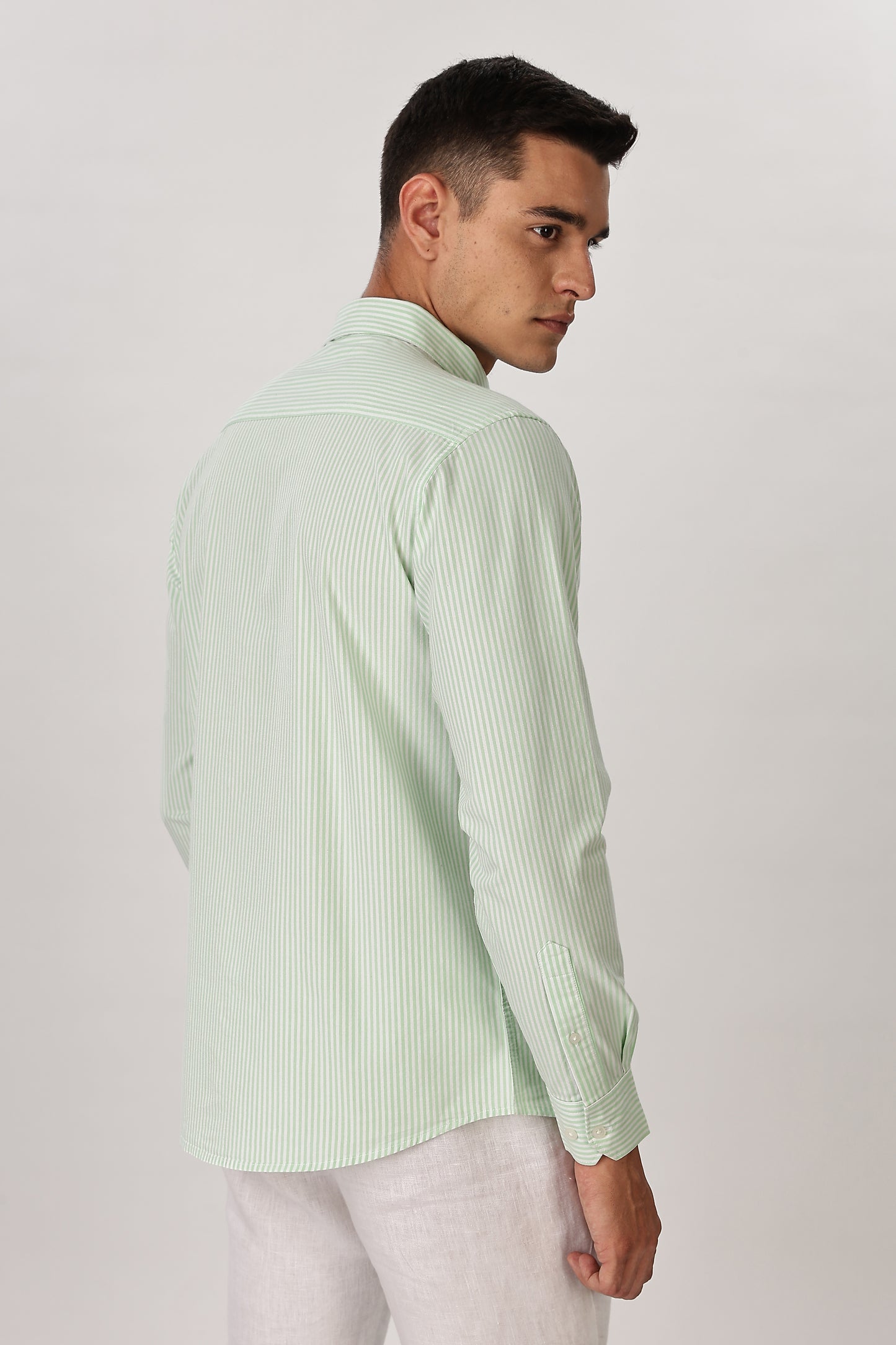 Uri Mint Pinstripe Cotton Shirt