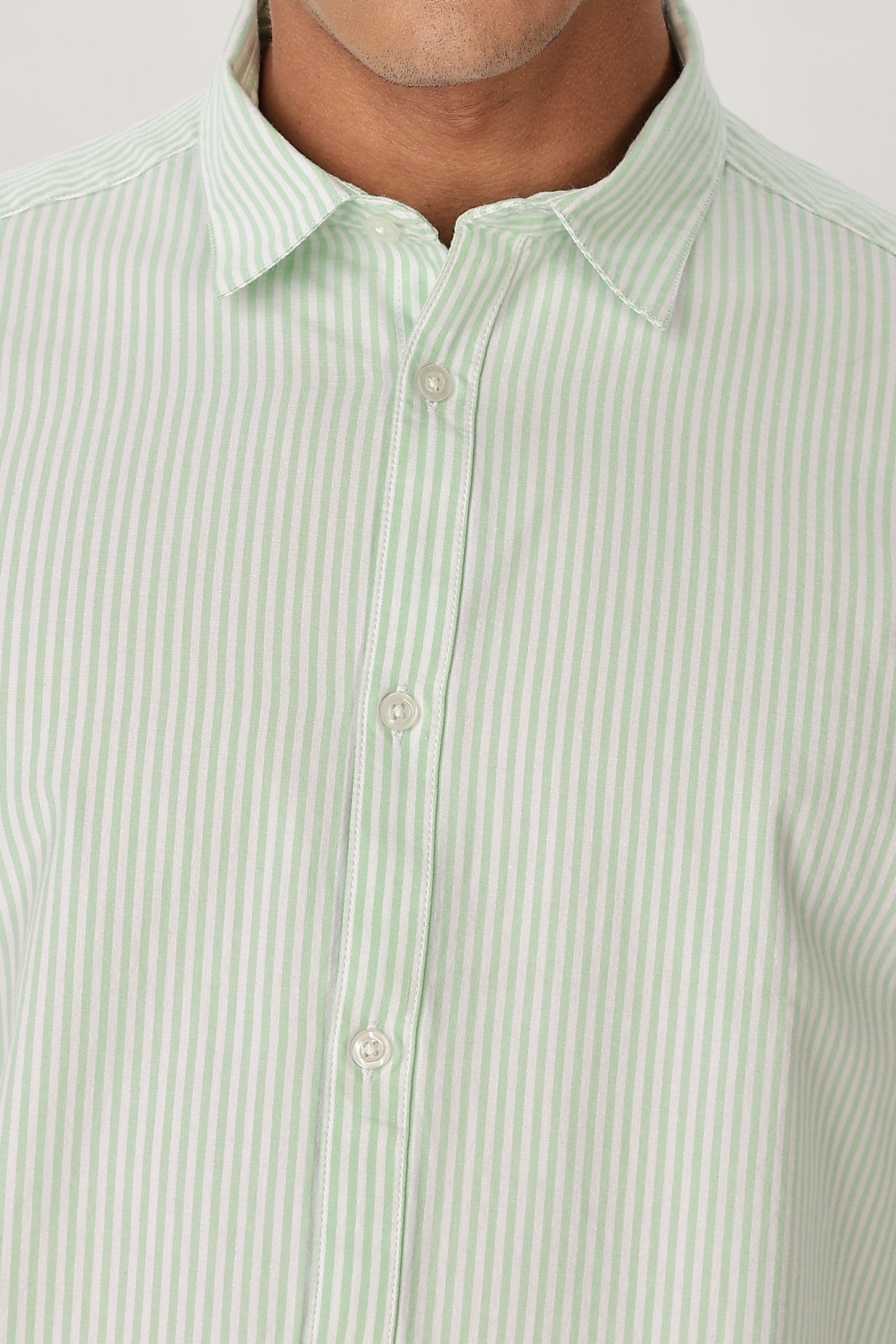 Uri Mint Pinstripe Cotton Shirt