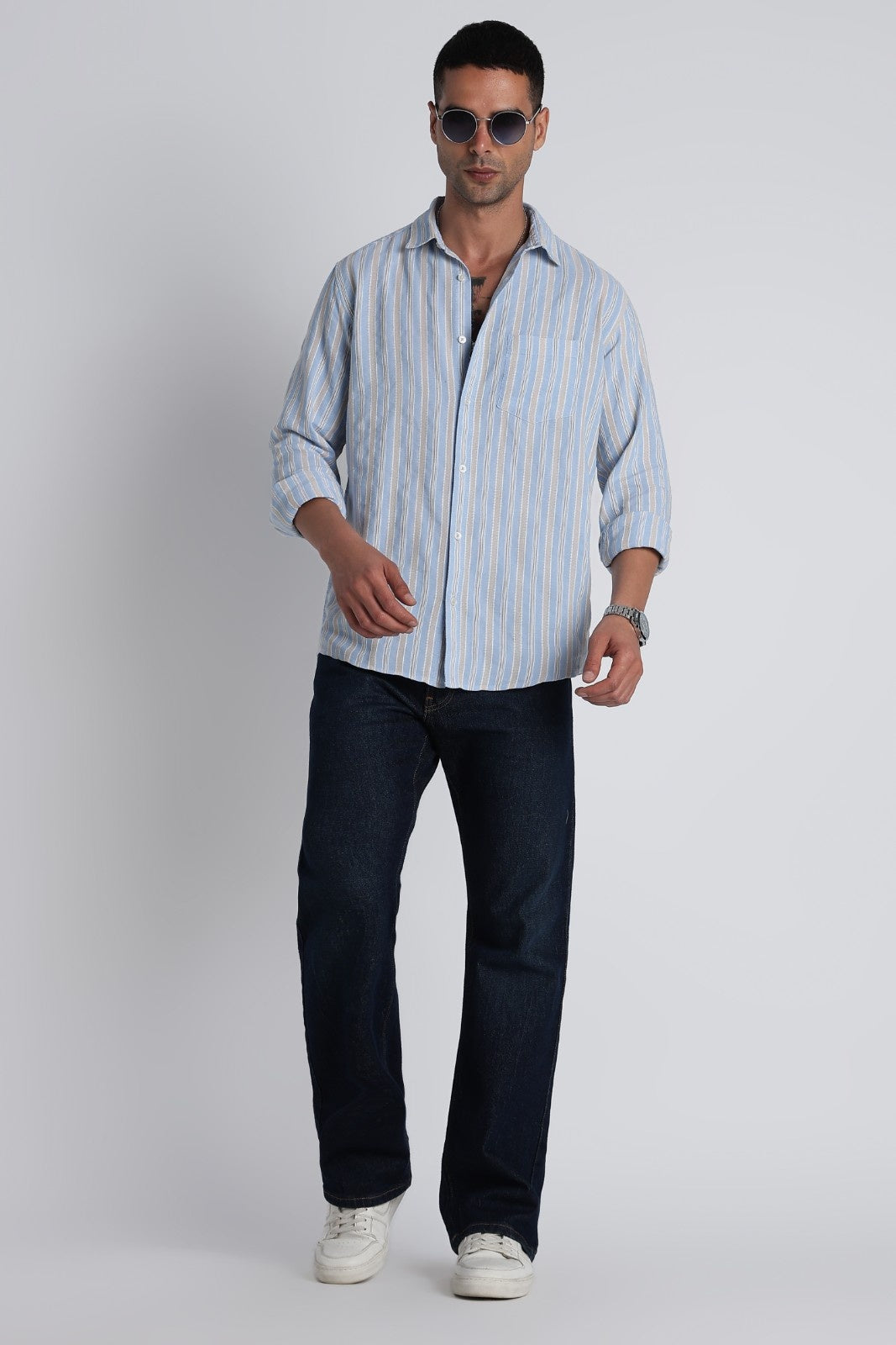 Coastal Blue Dobby Stripe Shirt