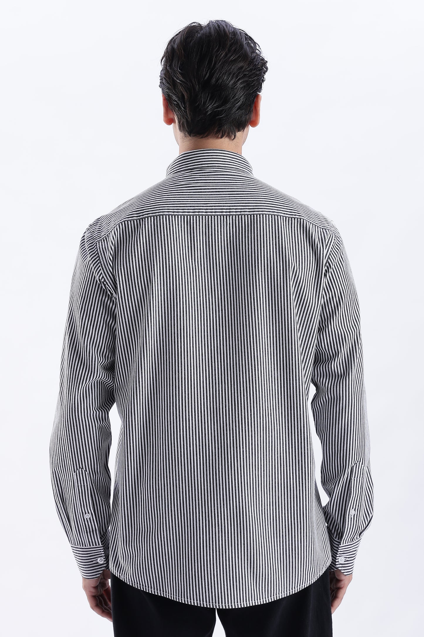 Uri Black Pinstripe Cotton Shirt