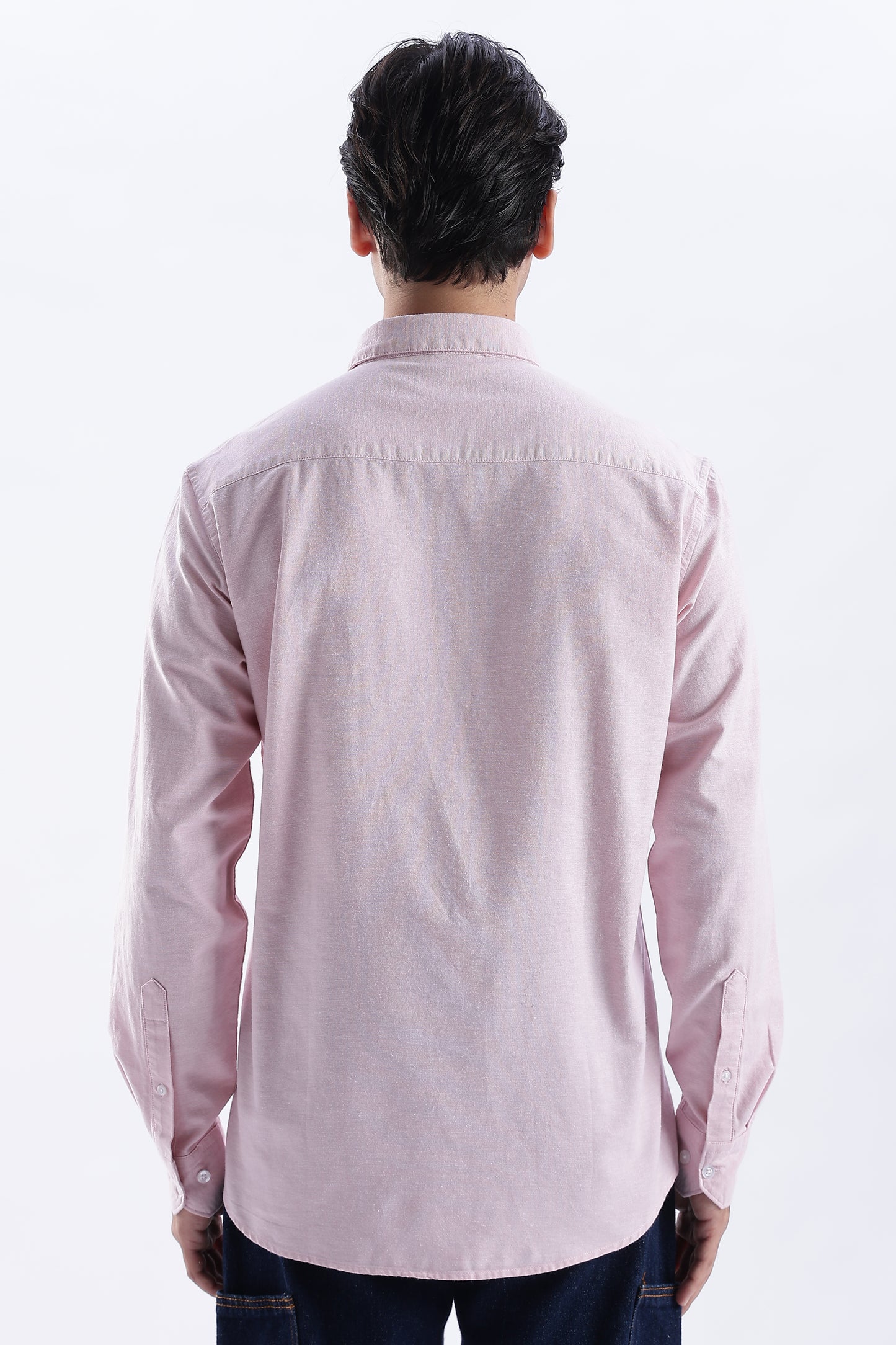 Uri Mauve Spread Collar Oxford Shirt