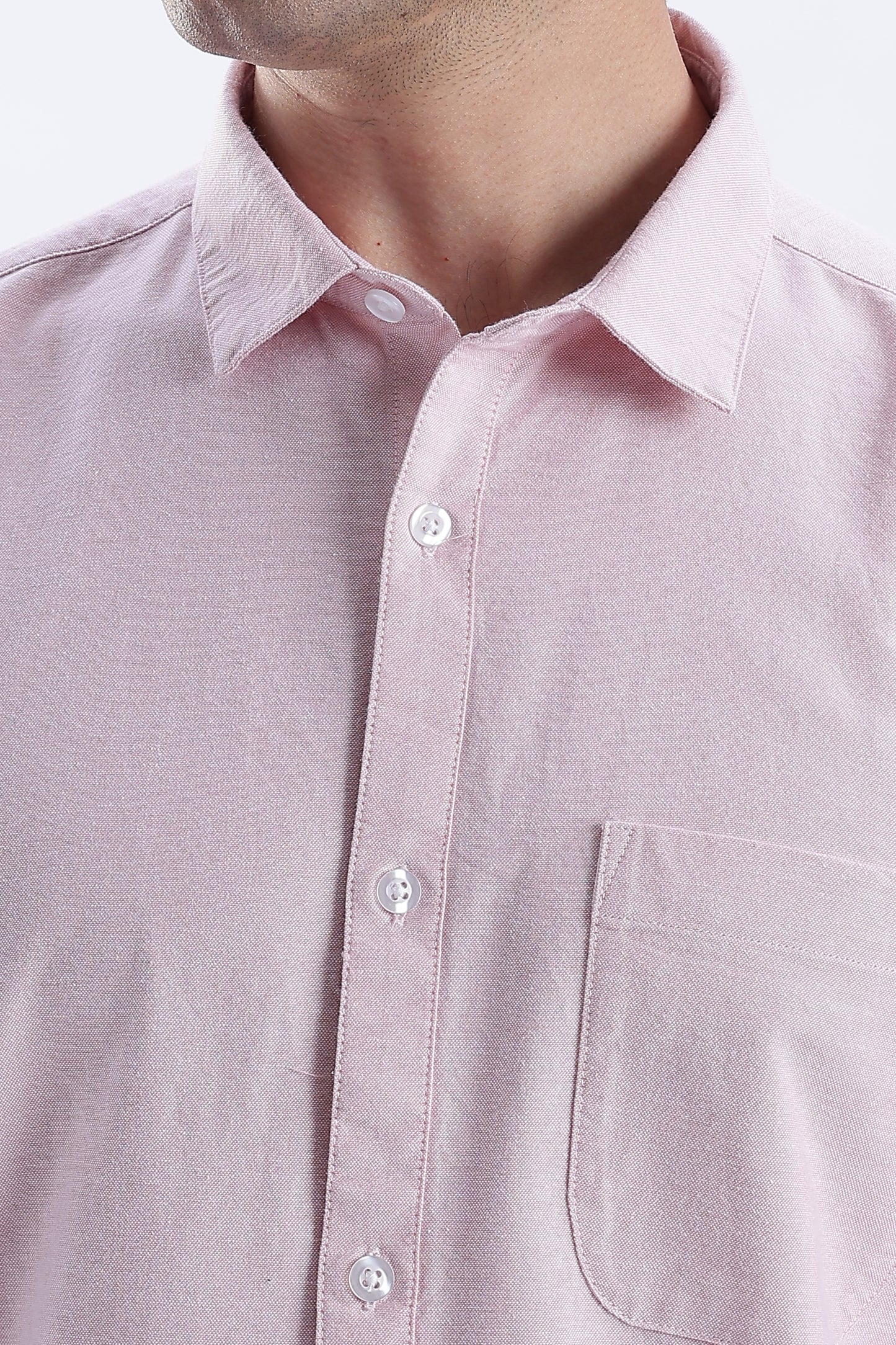 Uri Mauve Spread Collar Oxford Shirt