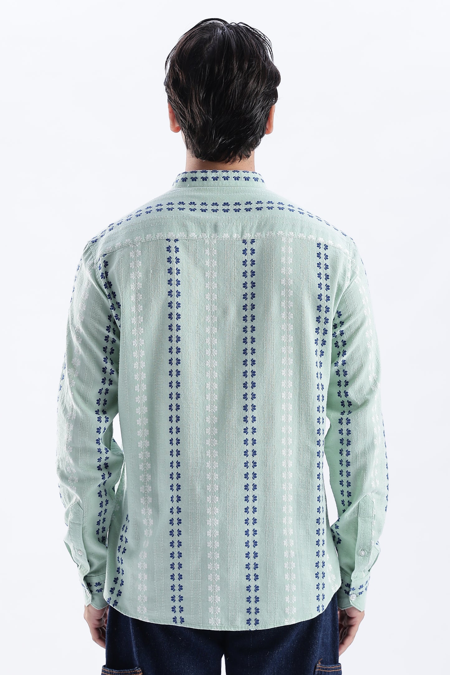 Uri Mint Dobby Motif Short Kurta