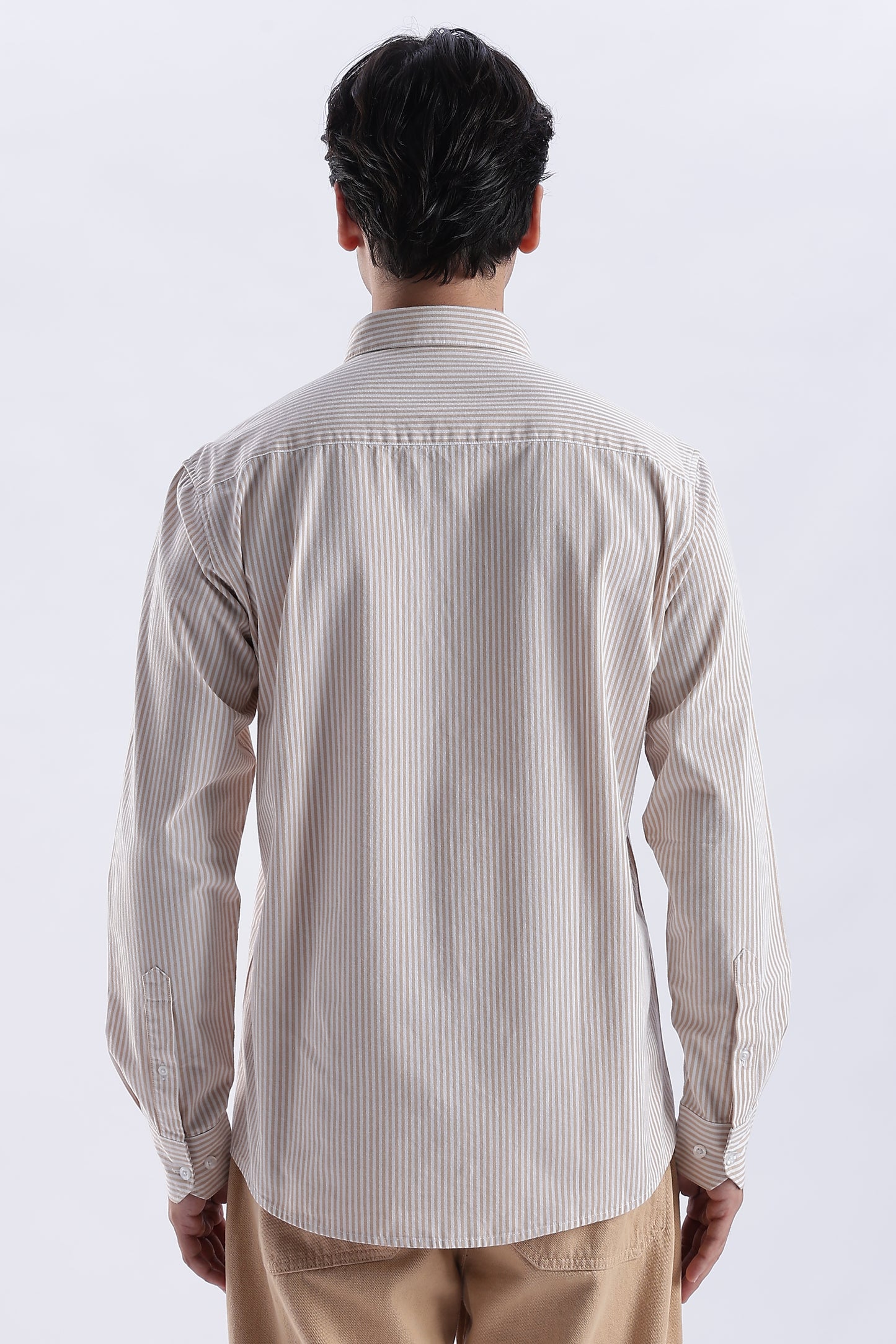 Uri Brown Pinstripe Cotton Shirt