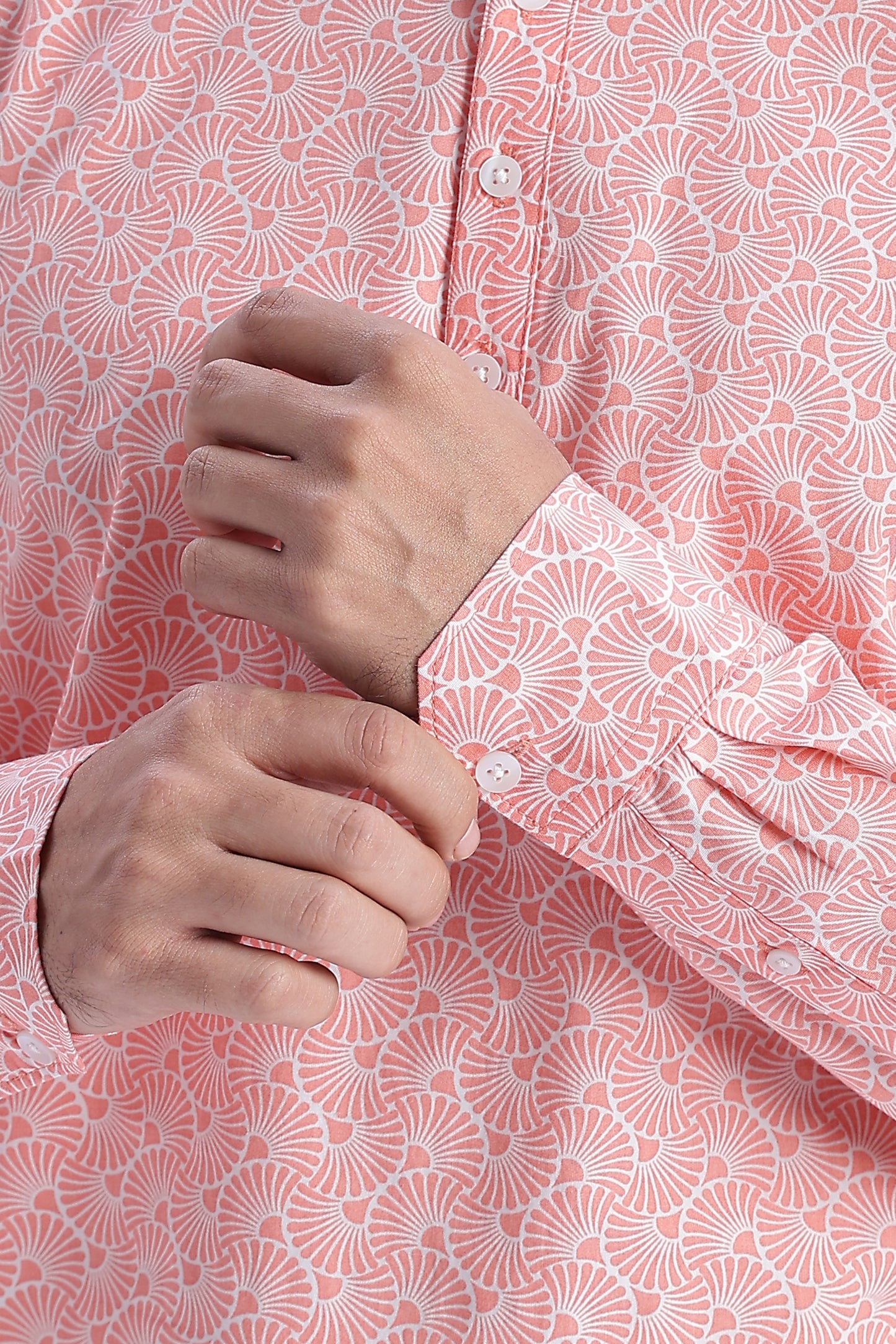 Uri Coral Pink Printed Short Kurta
