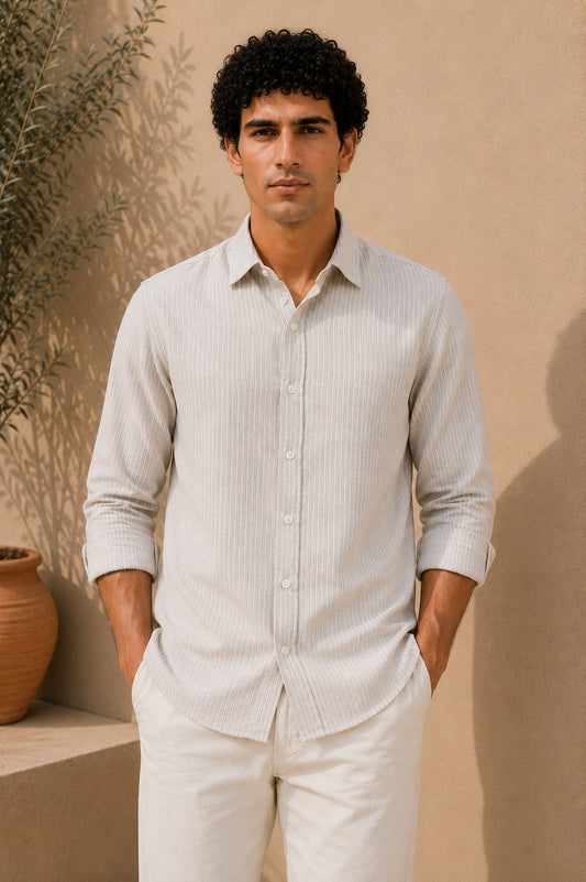 Oatmeal Linen Blend Shirt