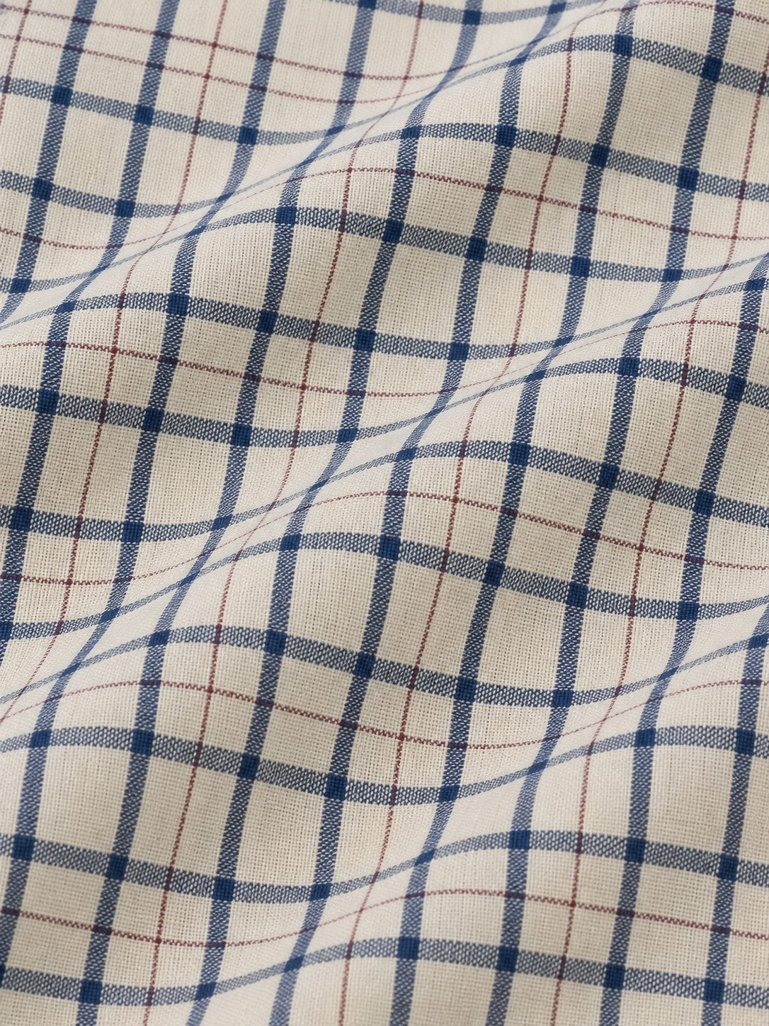 Off White Twill Check Casual Shirt