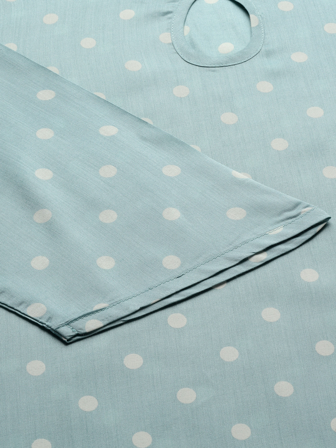 Women Polka Dot Kurta With Keyhole Neck - Kashyap Global Lifestyles LLP