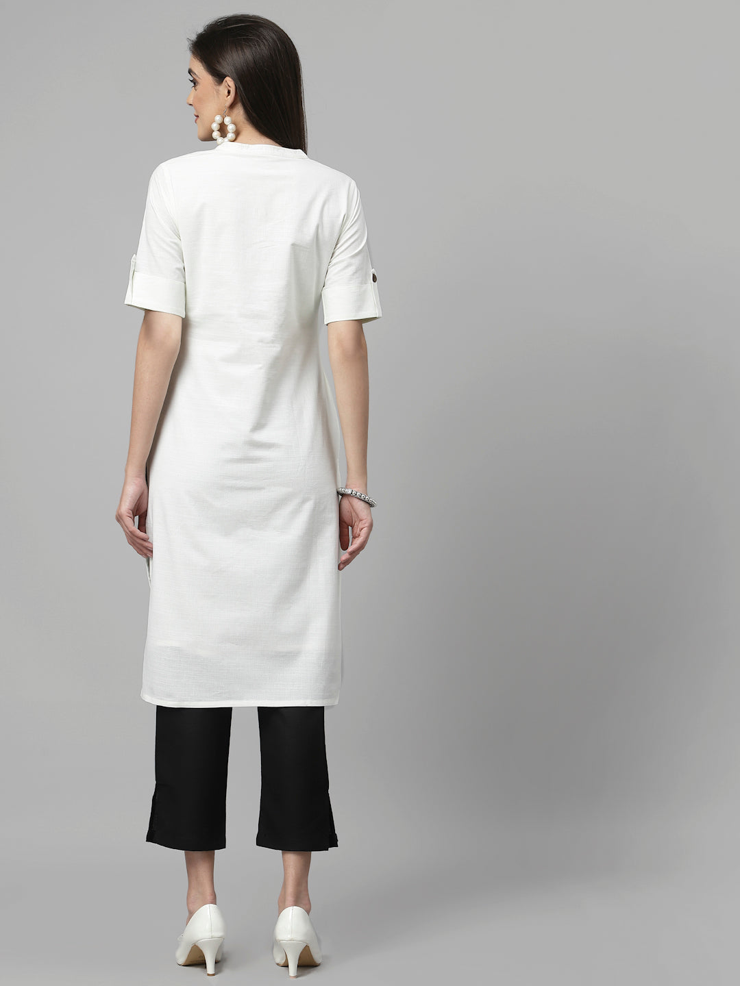 Women Lemon Yellow Knee Length Kurta - Kashyap Global Lifestyles LLP