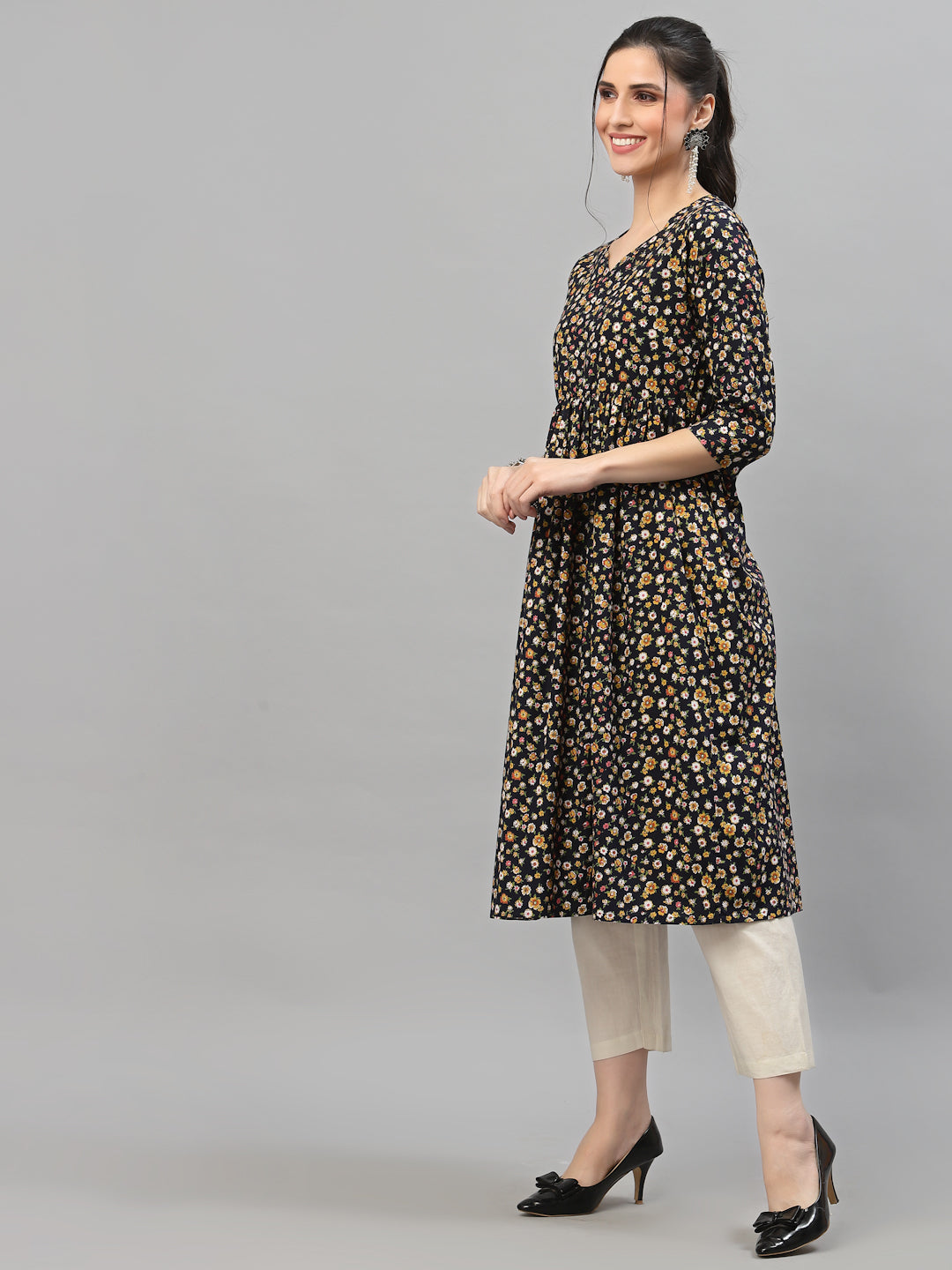 Women Floral Print Anarkali Kurta - Kashyap Global Lifestyles LLP