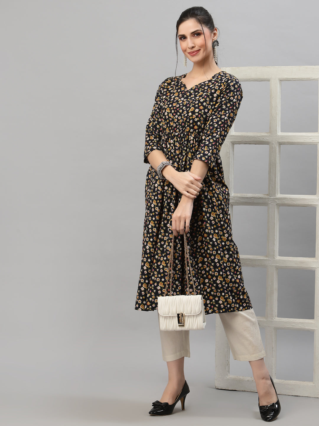 Women Floral Print Anarkali Kurta - Kashyap Global Lifestyles LLP
