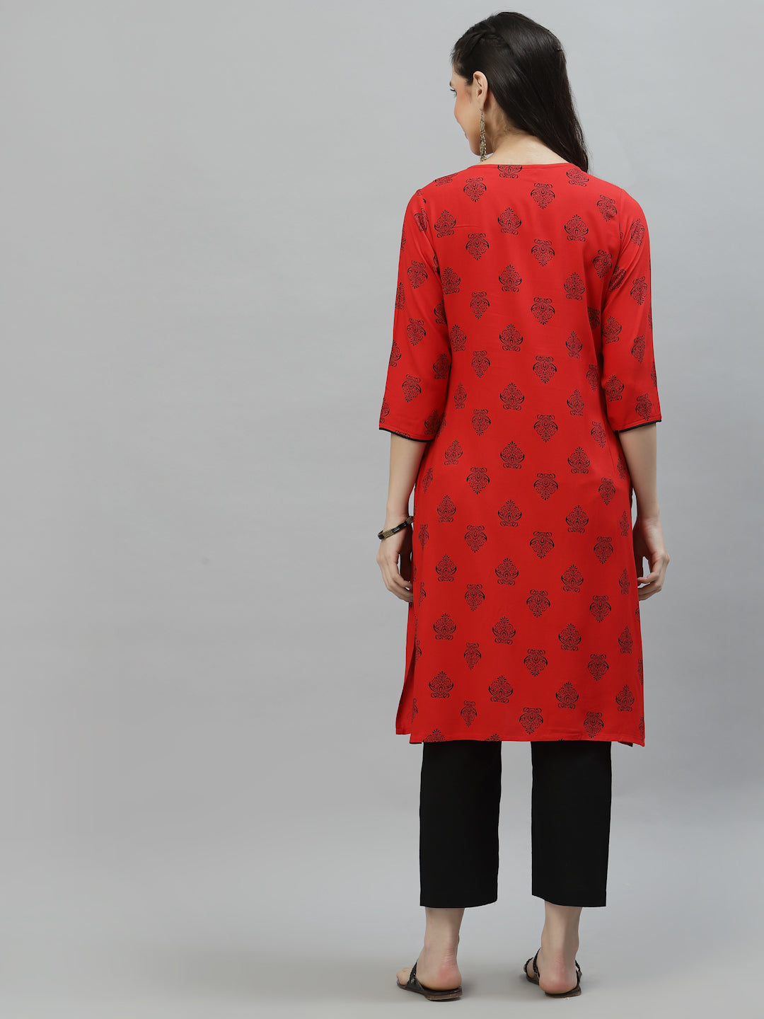 Women Red Printed Kurta - Kashyap Global Lifestyles LLP