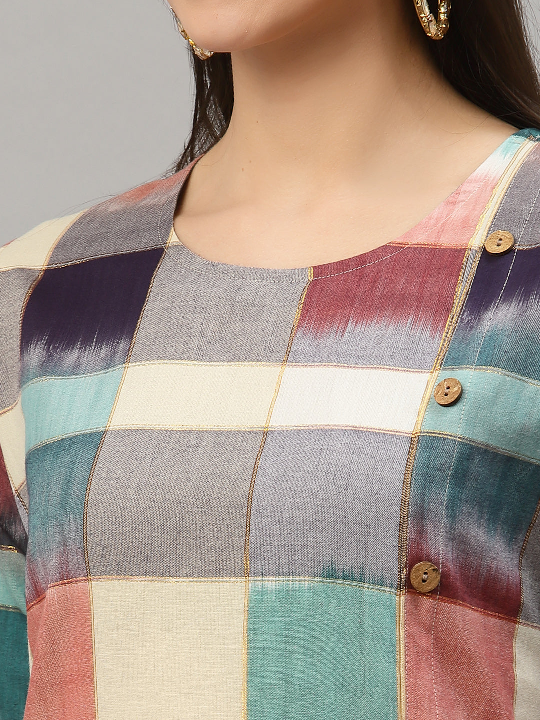 Women Ikat Woven Design Kurta - Kashyap Global Lifestyles LLP
