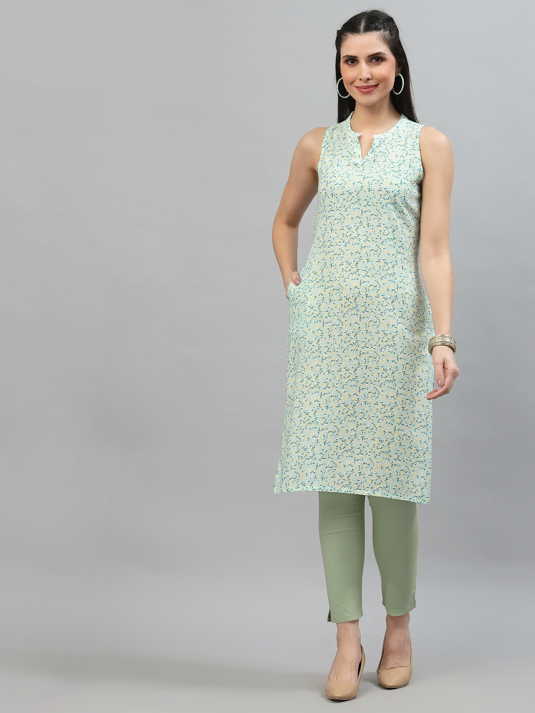 Women Multicolor Viscose Sleeveless Kurta - Kashyap Global Lifestyles LLP