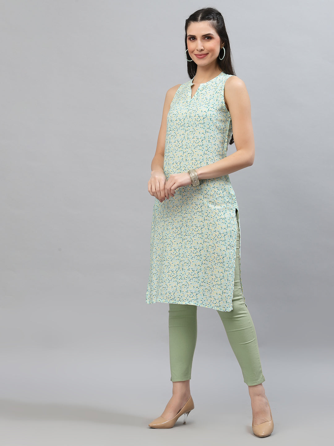 Women Multicolor Viscose Sleeveless Kurta - Kashyap Global Lifestyles LLP
