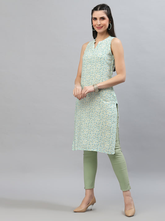 Women Multicolor Viscose Sleeveless Kurta - Kashyap Global Lifestyles LLP