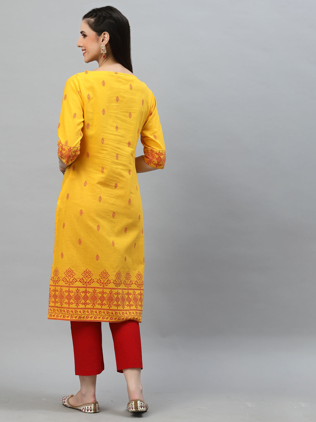 Women Ethnic Motifs Woven Design Kurta - Kashyap Global Lifestyles LLP