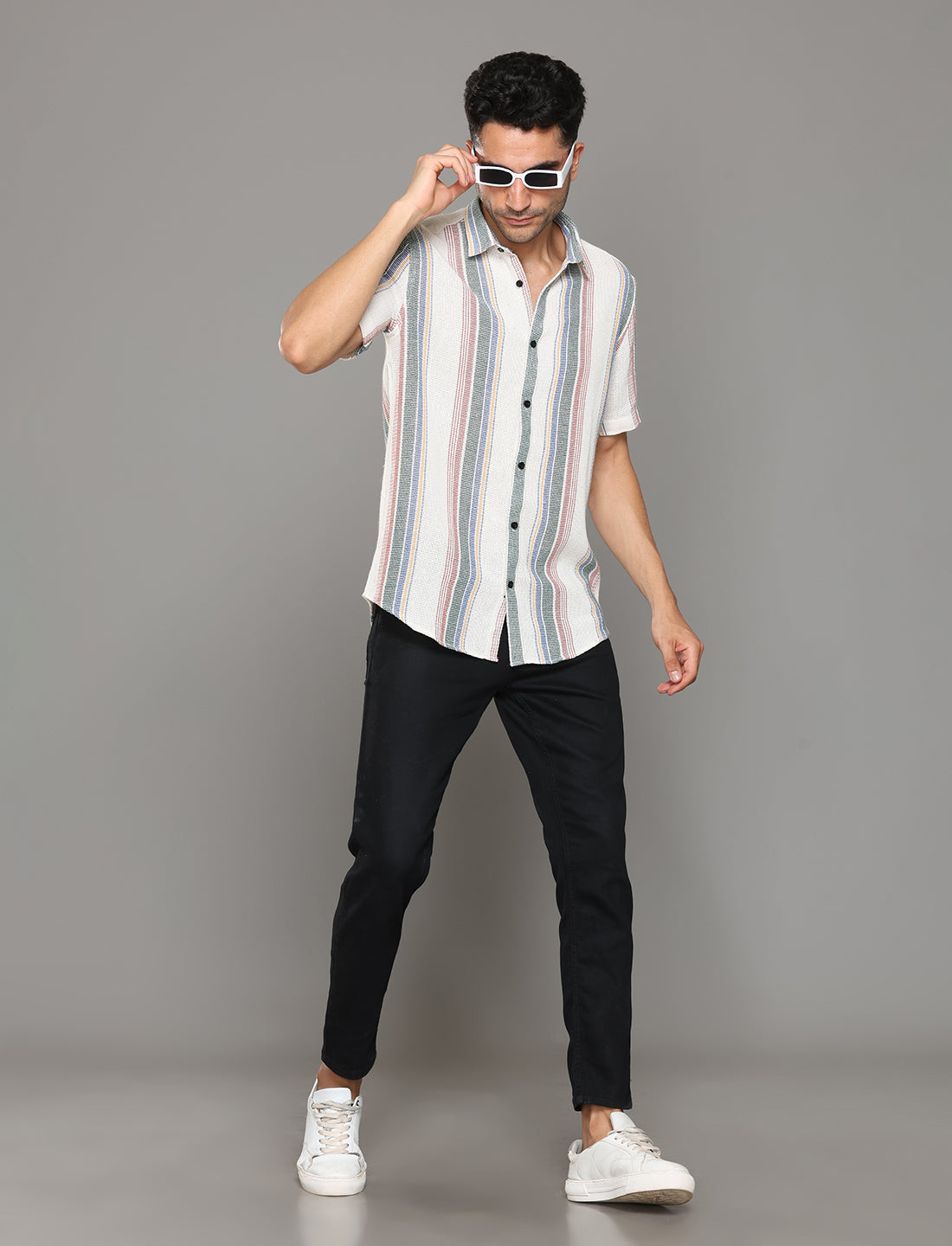 Uri Matte Weave Multicolor Casual Shirt