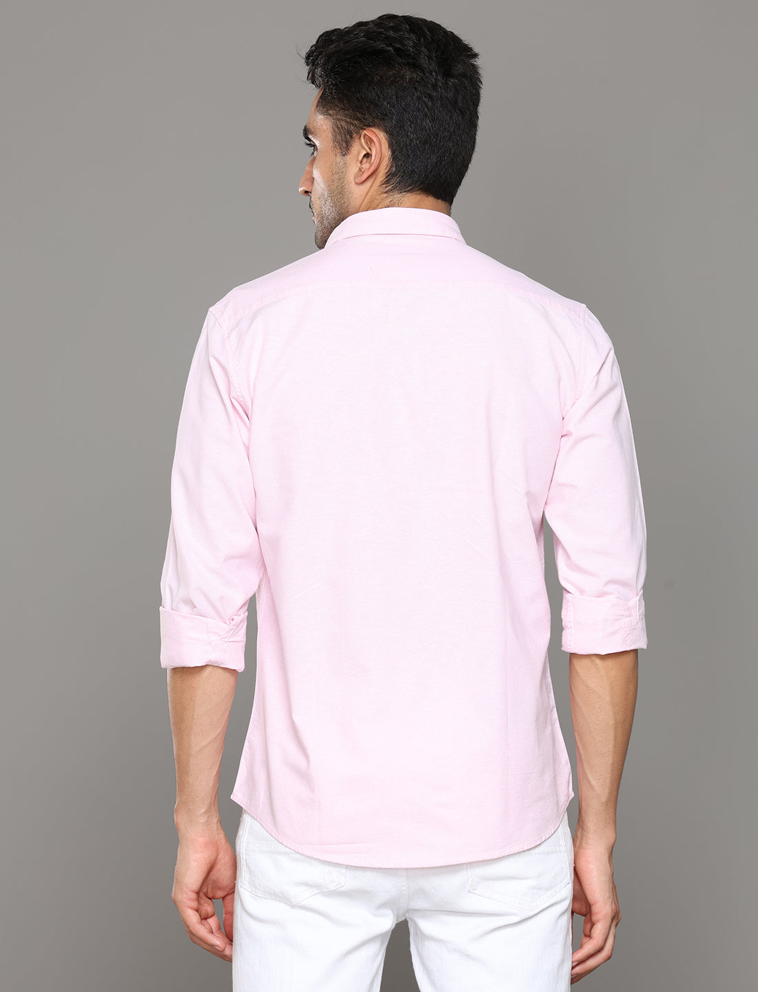 Men Baby Pink Oxford Casual Shirt - Kashyap Global Lifestyles LLP