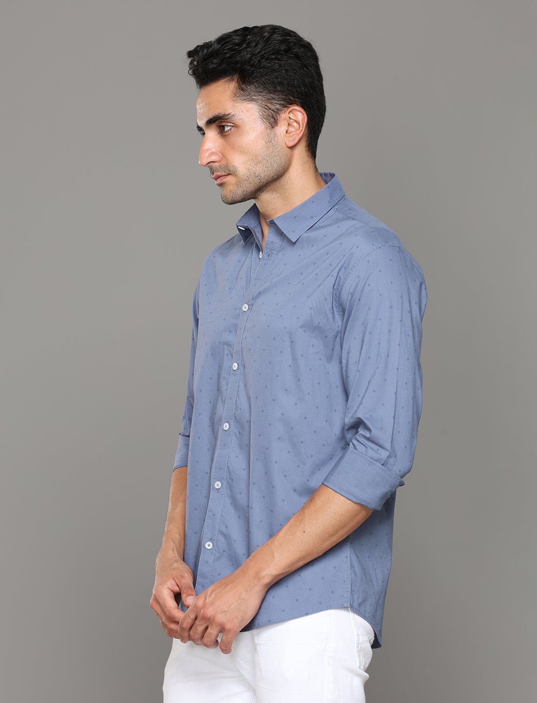 Men Blue Printed Regular Fit Casual Shirt - Kashyap Global Lifestyles LLP