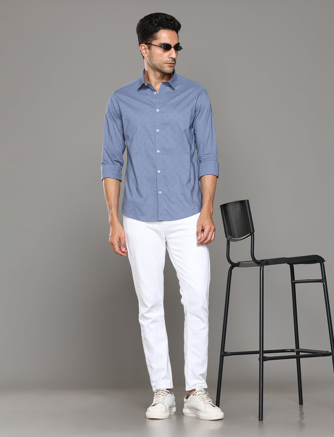 Men Blue Printed Regular Fit Casual Shirt - Kashyap Global Lifestyles LLP