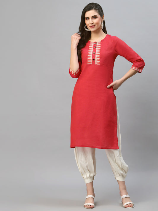 Women Pink Yoke Design Kurta - Kashyap Global Lifestyles LLP