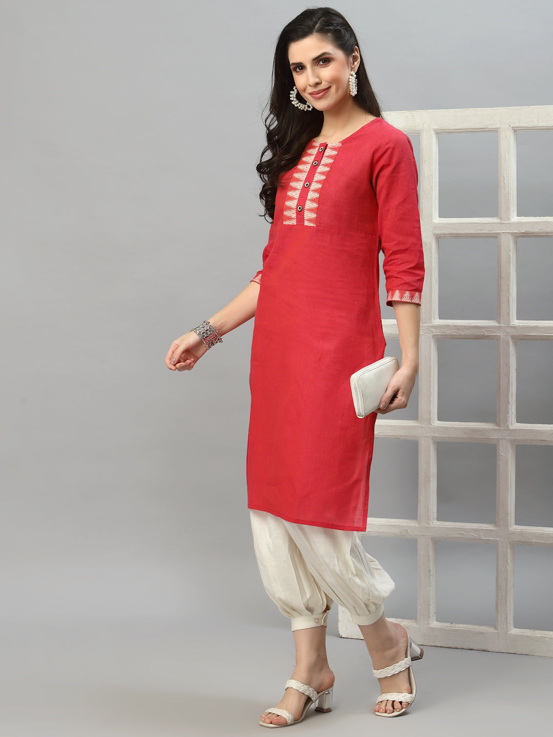 Women Pink Yoke Design Kurta - Kashyap Global Lifestyles LLP