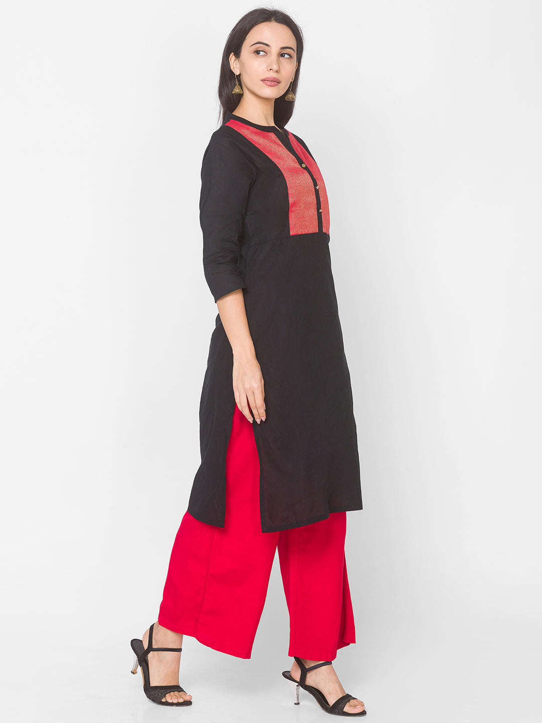 Women Black Yoke Design Kurta - Kashyap Global Lifestyles LLP